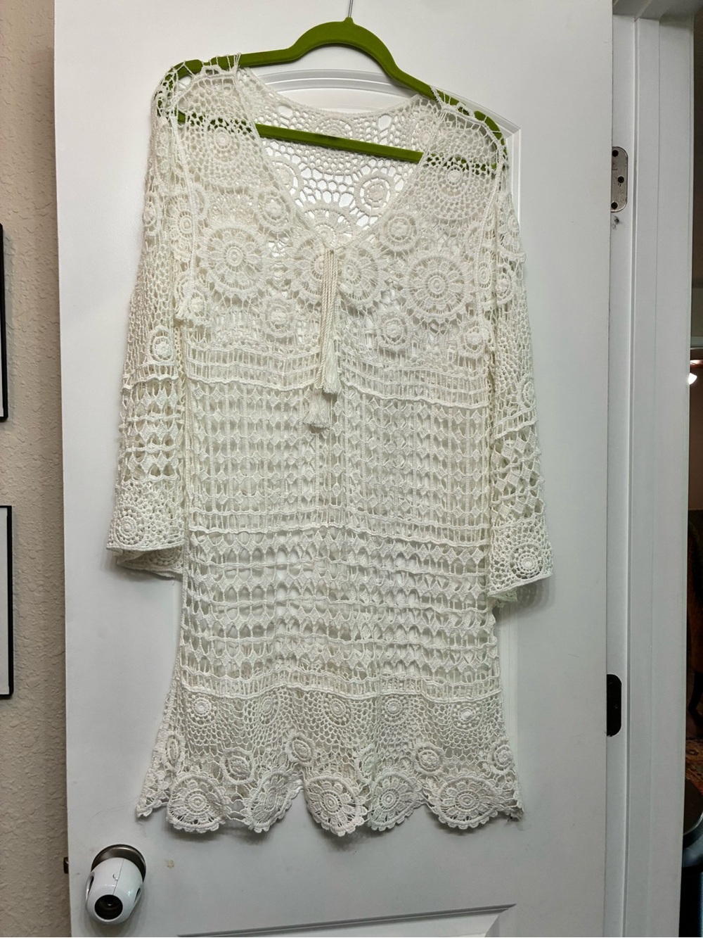 Women's White “Crochet” Lace Tunic Cover Up
